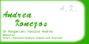 andrea konczos business card